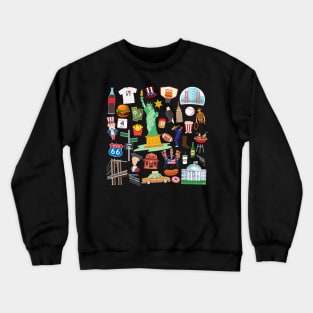 USA Travel Icons Crewneck Sweatshirt